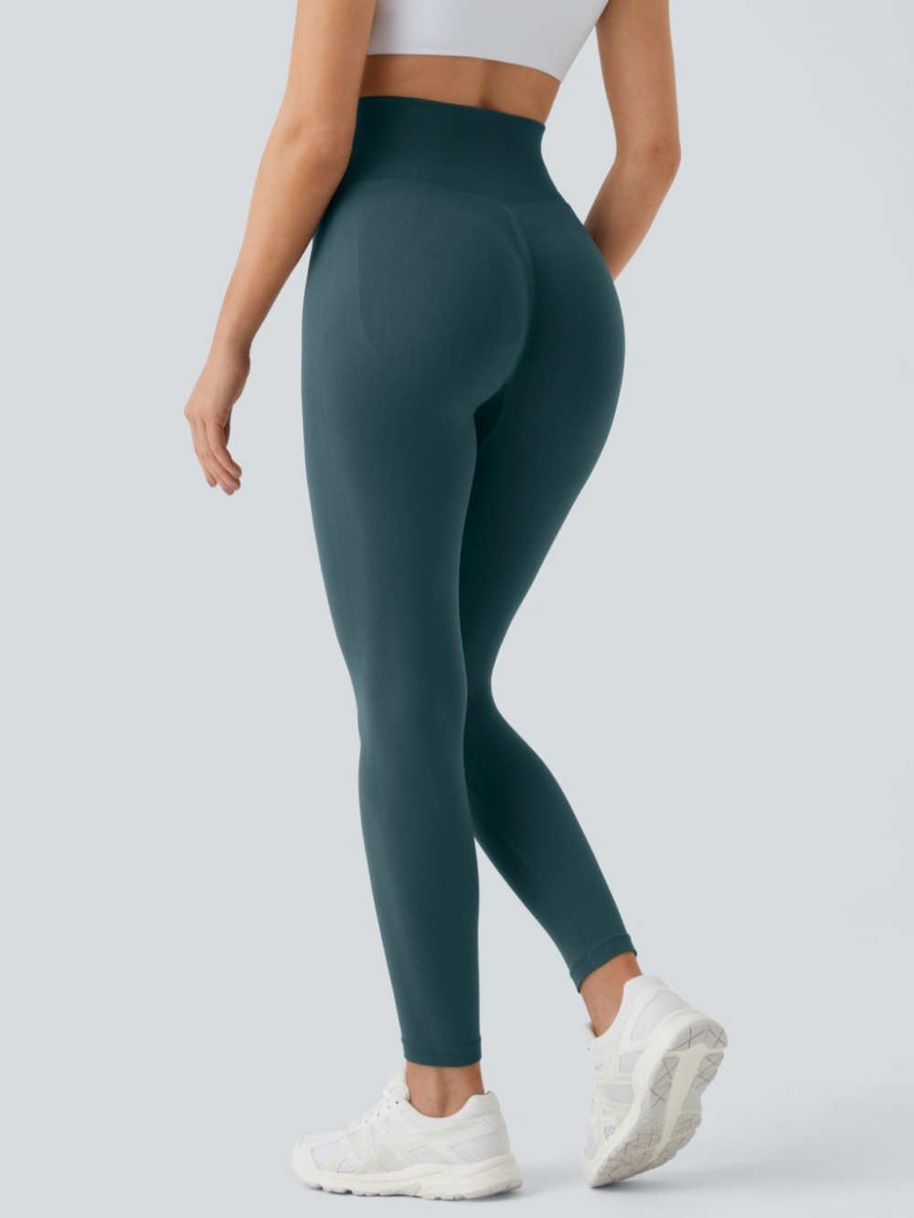 Halara OneForm Seamless Flow High Waisted Ruched 7/8 Leggings Dark Sea NWOT